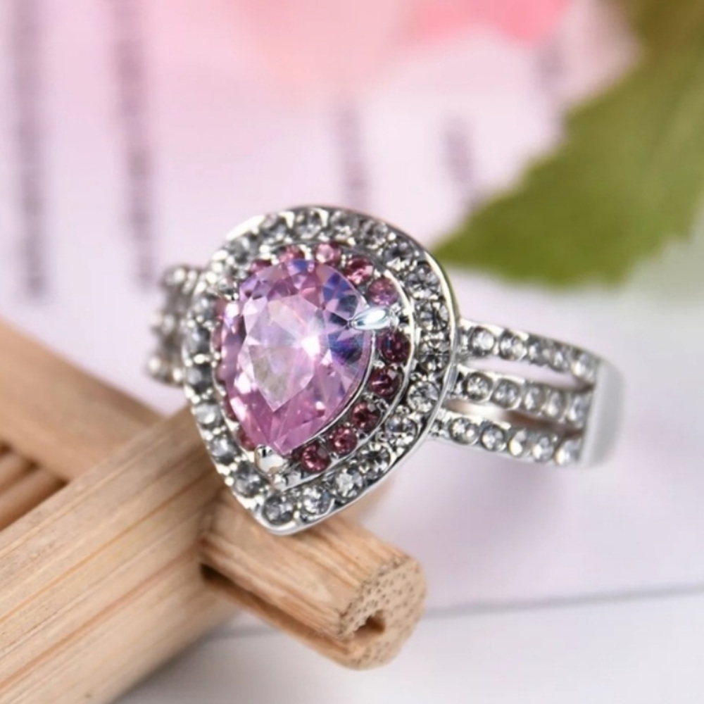 New 925 silver gorgeous pink sapphire ring - Picture 2 of 4